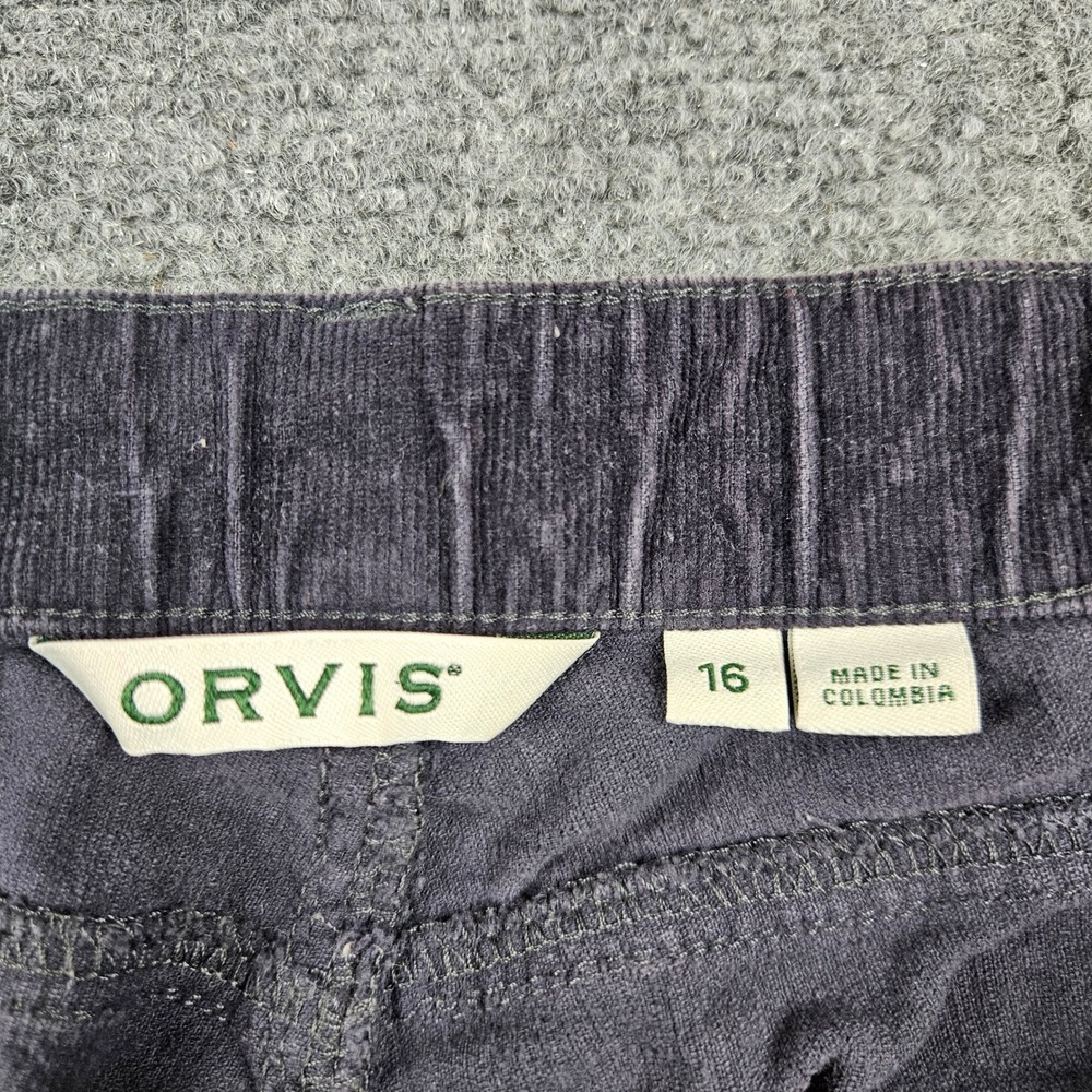 Orvis Womens Gray Corduroy Pants Size 16 Straight Leg Stretch Elastic Waist - Picture 5 of 13